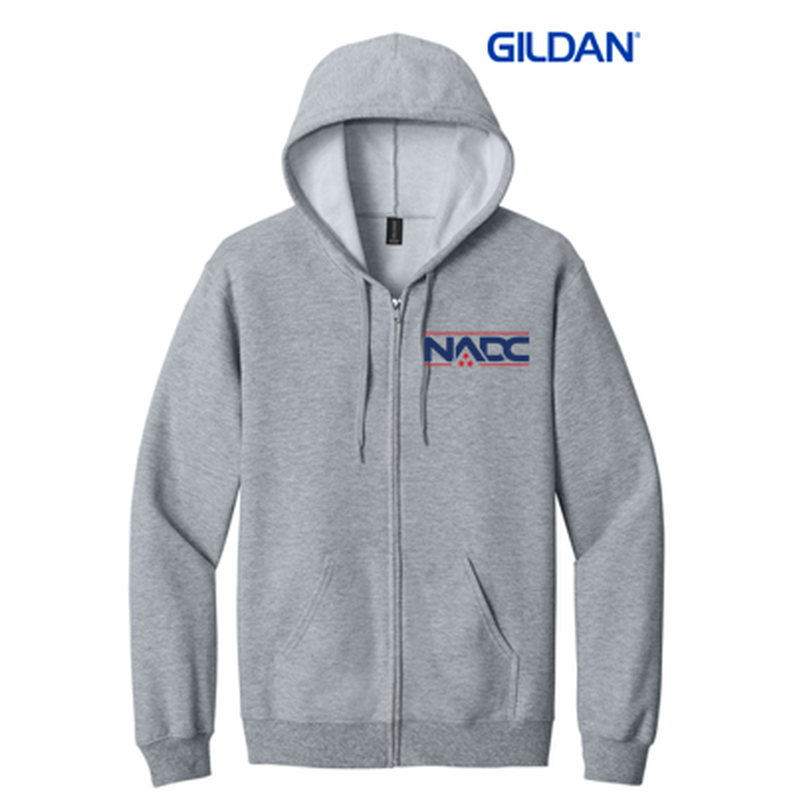 NADC Gildan Softstyle® Midweight Fleece Full-Zip Hooded Sweatshirt - Ring Spun Sport Grey