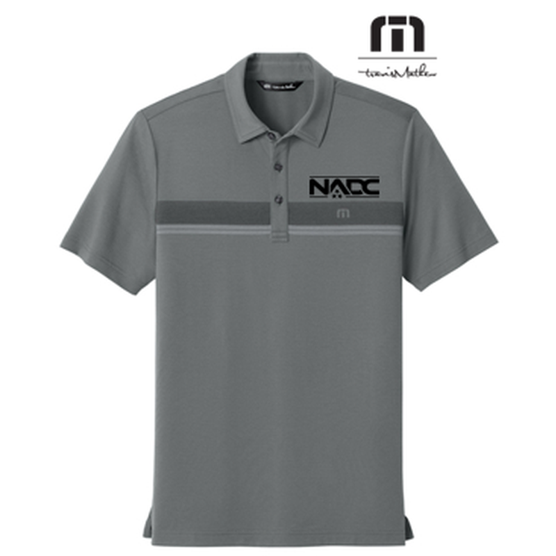 NADC TravisMathew Glenview Stripe Polo - Quiet Shade Grey