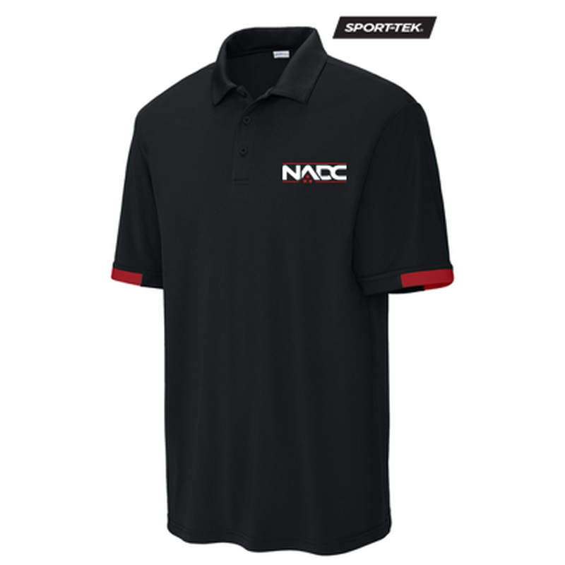 NADC Sport-Tek® Club Colorblock Polo - Black/Deep Red