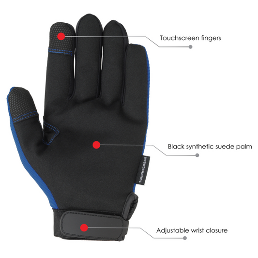 NADC Touchscreen Mechanics Gloves - Royal Blue