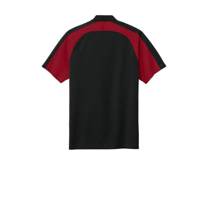 NADC Port Authority® Wearever Performance Pique Colorblock Polo - Deep Black/ Rich Red