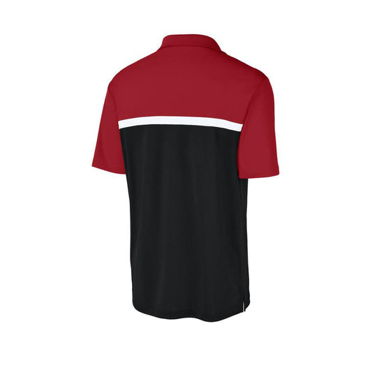 NADC Sport-Tek® UV Micropique Colorblock Polo - Deep Red/ Black/ White