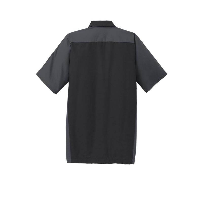 NADC Red Kap® Short Sleeve Ripstop Crew Shirt - Black/ Charcoal