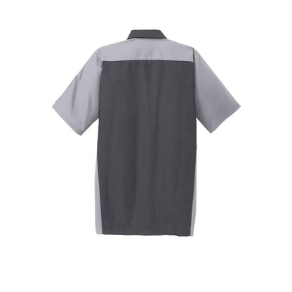 NADC Red Kap® Short Sleeve Ripstop Crew Shirt - Charcoal/ Light Grey