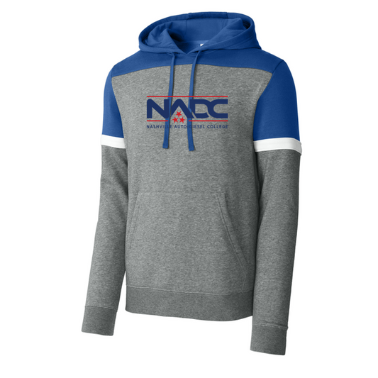 NADC Sport-Tek® UNISEX Drive Fleece Colorblock Hoodie - True Royal/ Vintage Heather