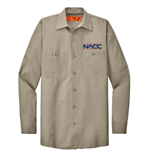 NADC Red Kap® Long Sleeve Industrial Work Shirt - Light Tan