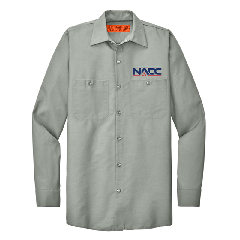 NADC Red Kap® Long Sleeve Industrial Work Shirt - Light Grey