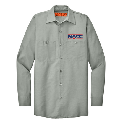 NADC Red Kap® Long Sleeve Industrial Work Shirt - Light Grey