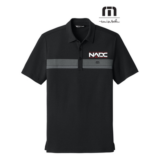 NADC TravisMathew Glenview Stripe Polo - Black