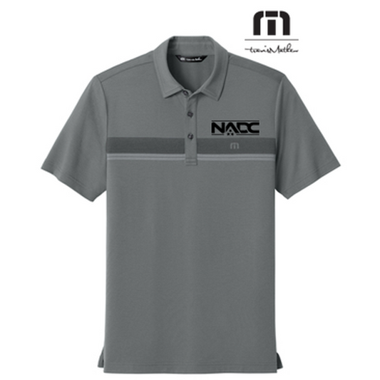 NADC TravisMathew Glenview Stripe Polo - Quiet Shade Grey
