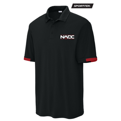 NADC Sport-Tek® Club Colorblock Polo - Black/Deep Red