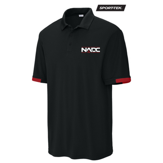 NADC Sport-Tek® Club Colorblock Polo - Black/Deep Red