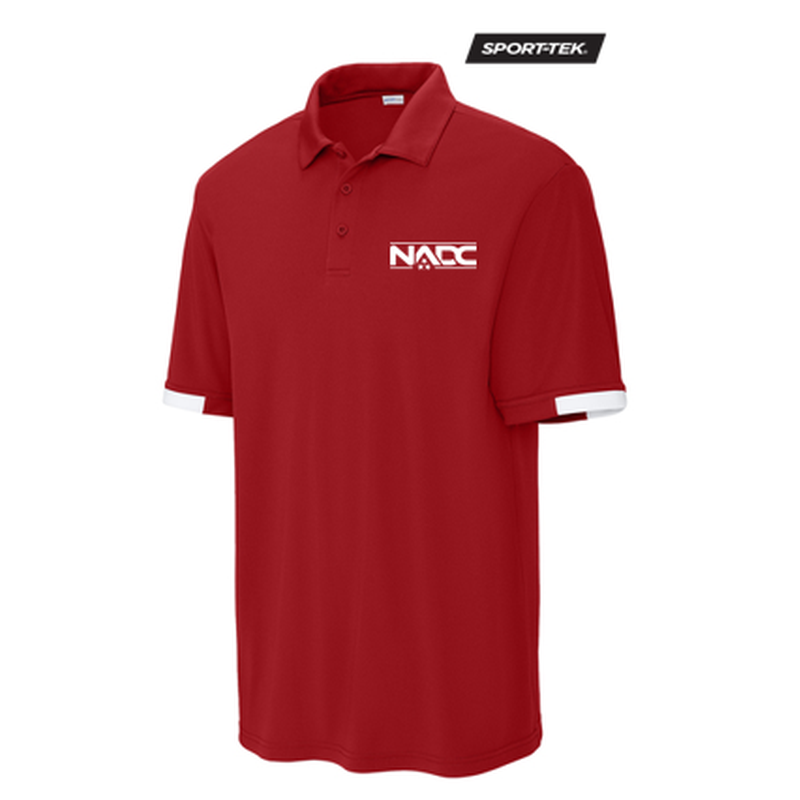 NADC Sport-Tek® Club Colorblock Polo - Deep Red/White