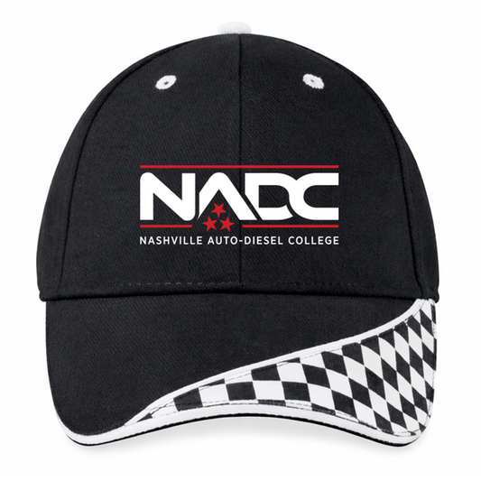 NADC Merrimack Hat Co.™ Checkered Flag Race Hat - Black/White